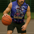 Custom Halloween Newcastle Knights Sleeveless Zip Hoodie Spooky Australia Mascot Rugby