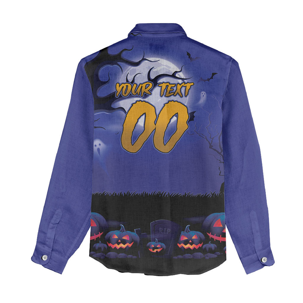 Custom Halloween Newcastle Knights Women Casual Shirt Spooky Australia Mascot Rugby