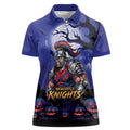Custom Halloween Newcastle Knights Women Polo Shirt Spooky Australia Mascot Rugby