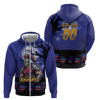 Custom Halloween Newcastle Knights Zip Hoodie Spooky Australia Mascot Rugby