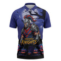 Custom Halloween Newcastle Knights Zipper Polo Shirt Spooky Australia Mascot Rugby