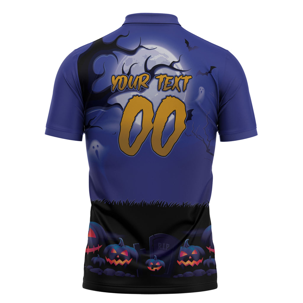 Custom Halloween Newcastle Knights Zipper Polo Shirt Spooky Australia Mascot Rugby