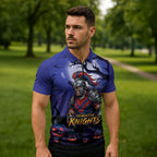 Custom Halloween Newcastle Knights Zipper Polo Shirt Spooky Australia Mascot Rugby