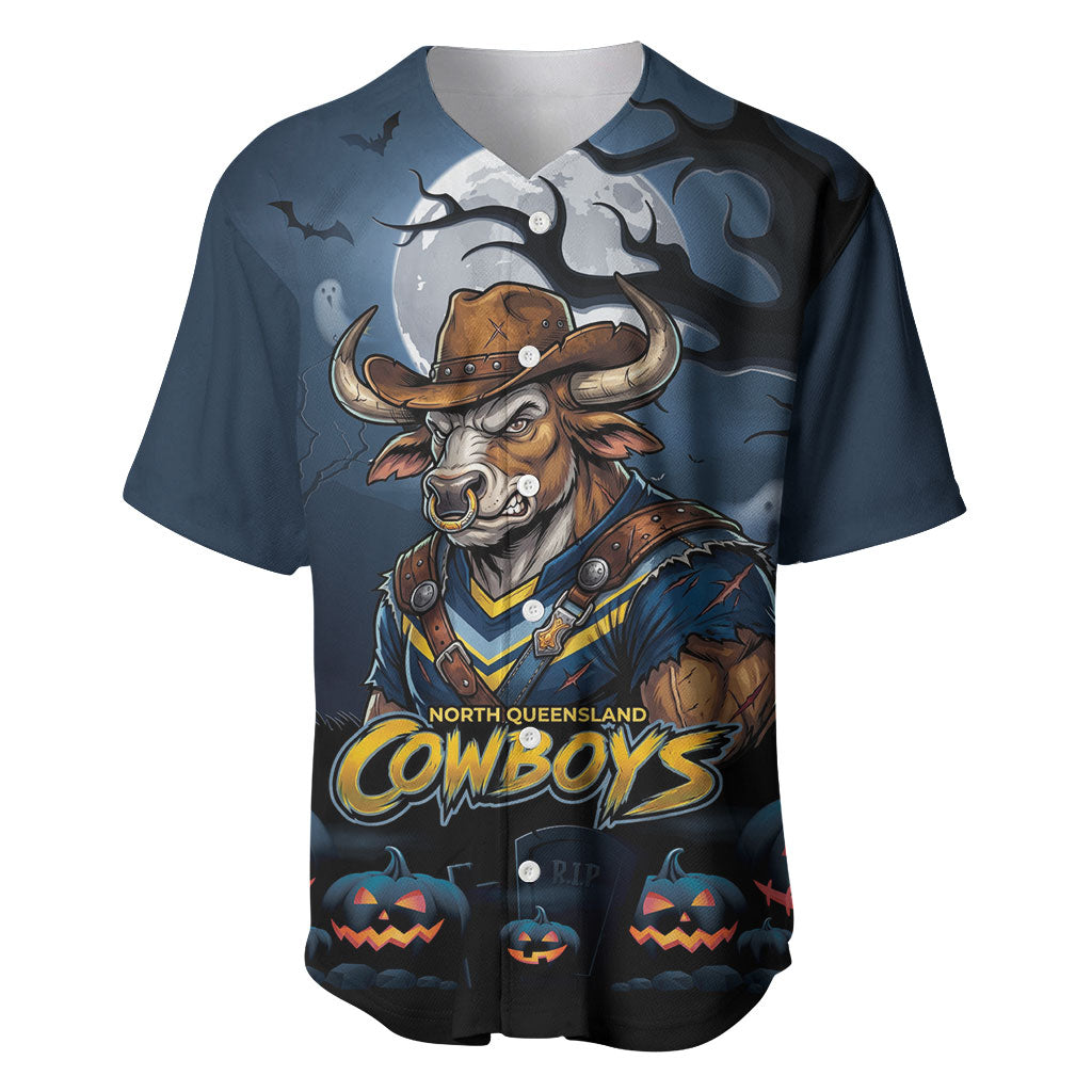 Custom Halloween North Queensland Cowboys Baseball Jersey Spooky Australia Mascot Rugby