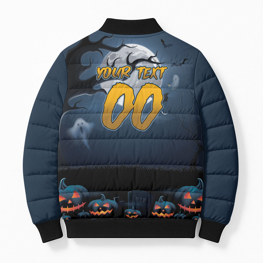Custom Halloween North Queensland Cowboys Bomber Puffer Jacket Spooky Australia Mascot Rugby