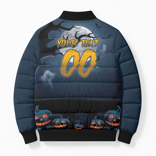Custom Halloween North Queensland Cowboys Bomber Puffer Jacket Spooky Australia Mascot Rugby