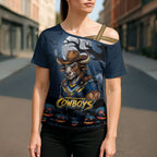 Custom Halloween North Queensland Cowboys Cross Shoulder Shirt Spooky Australia Mascot Rugby