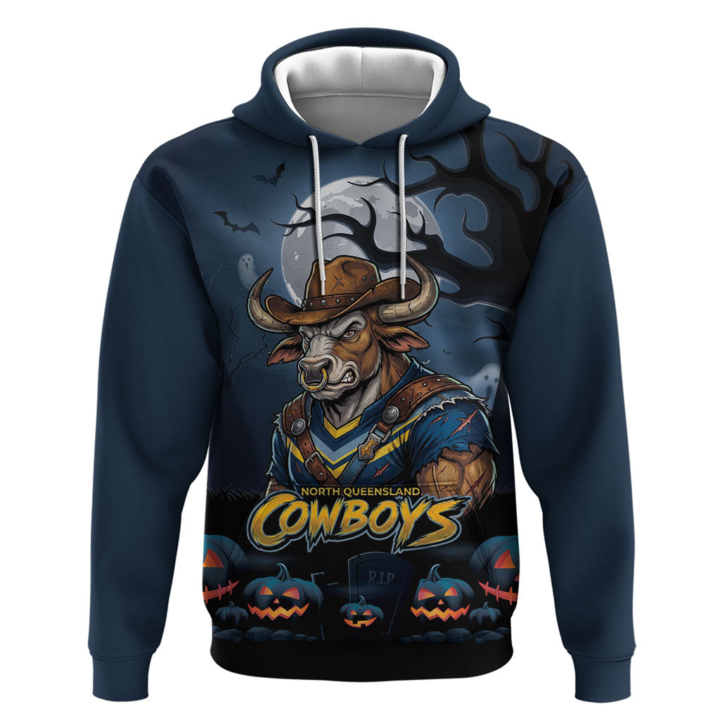 Custom Halloween North Queensland Cowboys Hoodie Spooky Australia Mascot Rugby