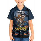 Custom Halloween North Queensland Cowboys Kid Hawaiian Shirt Spooky Australia Mascot Rugby