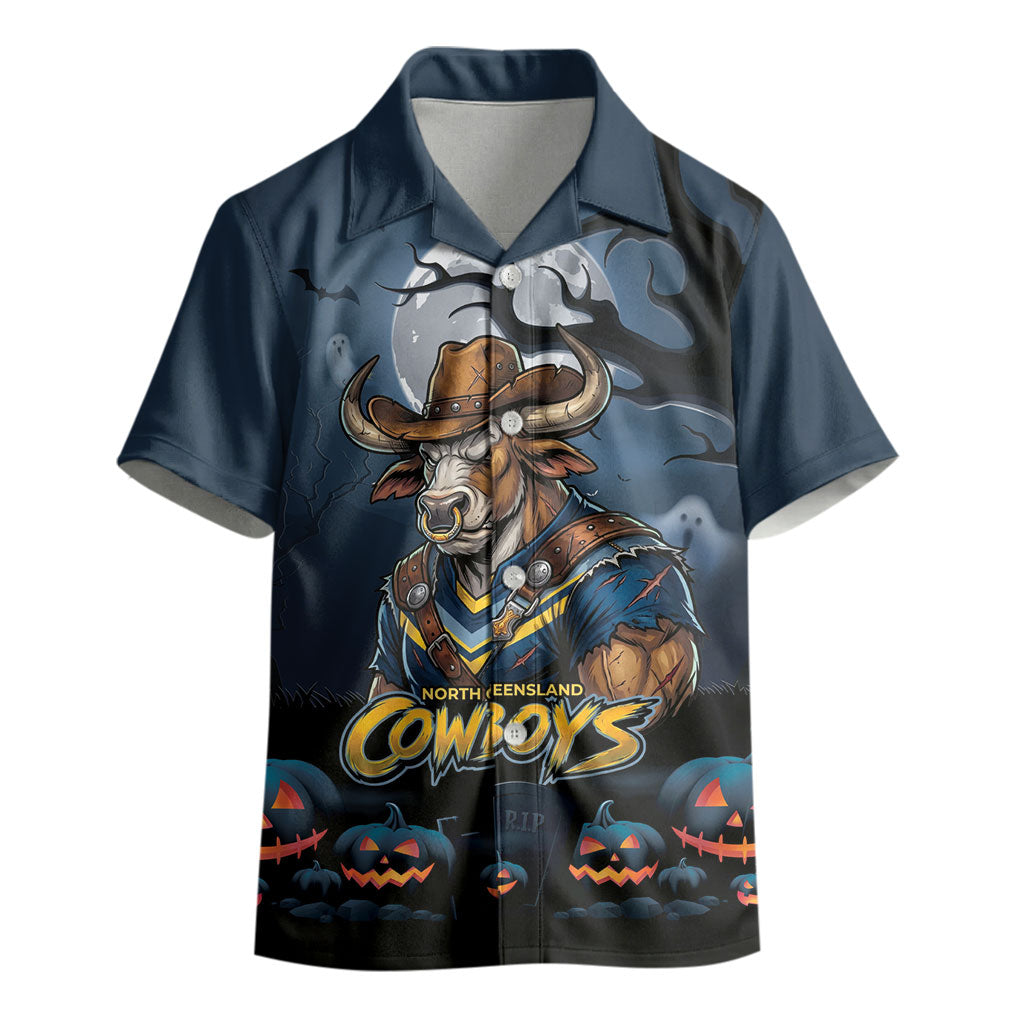 Custom Halloween North Queensland Cowboys Kid Hawaiian Shirt Spooky Australia Mascot Rugby
