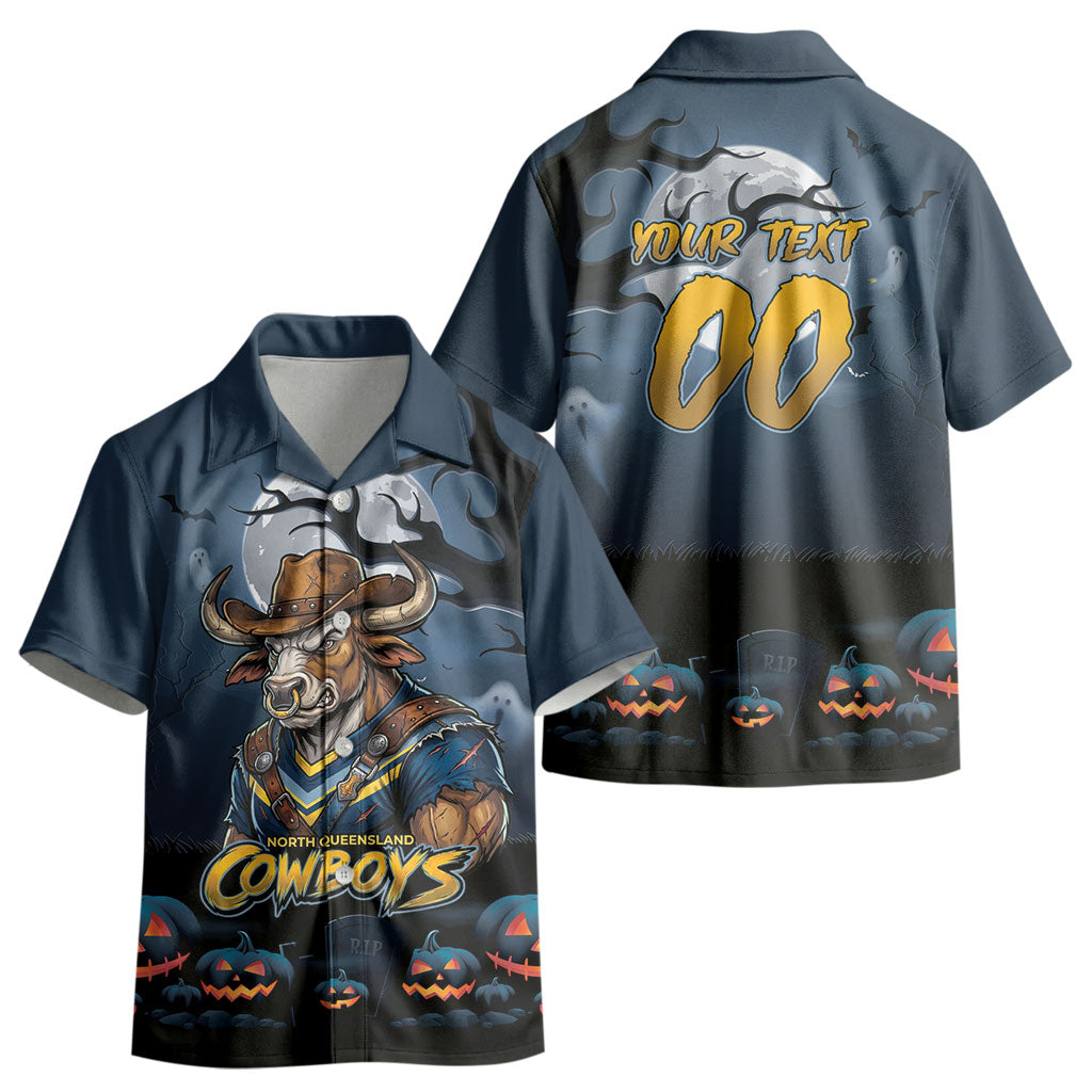Custom Halloween North Queensland Cowboys Kid Hawaiian Shirt Spooky Australia Mascot Rugby