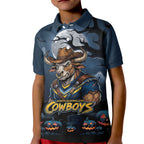 Custom Halloween North Queensland Cowboys Kid Polo Shirt Spooky Australia Mascot Rugby