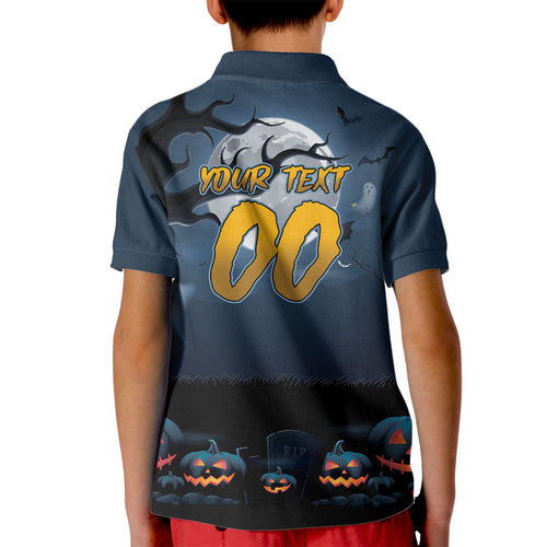 Custom Halloween North Queensland Cowboys Kid Polo Shirt Spooky Australia Mascot Rugby