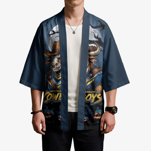 Custom Halloween North Queensland Cowboys Kimono Spooky Australia Mascot Rugby