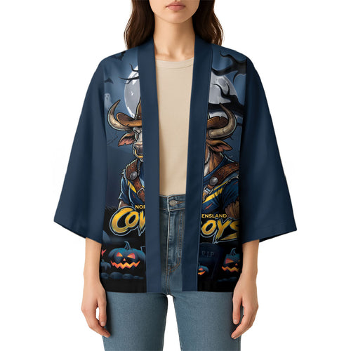 Custom Halloween North Queensland Cowboys Kimono Spooky Australia Mascot Rugby