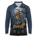 Custom Halloween North Queensland Cowboys Long Sleeve Polo Shirt Spooky Australia Mascot Rugby