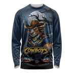 Custom Halloween North Queensland Cowboys Long Sleeve Shirt Spooky Australia Mascot Rugby