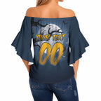 Custom Halloween North Queensland Cowboys Off Shoulder Wrap Waist Top Spooky Australia Mascot Rugby