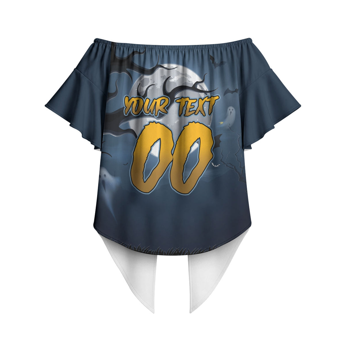 Custom Halloween North Queensland Cowboys Off Shoulder Wrap Waist Top Spooky Australia Mascot Rugby