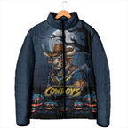 Custom Halloween North Queensland Cowboys Padded Jacket Spooky Australia Mascot Rugby