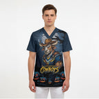 Custom Halloween North Queensland Cowboys Scrub Top Spooky Australia Mascot Rugby