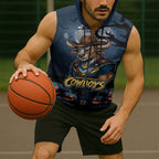 Custom Halloween North Queensland Cowboys Sleeveless Zip Hoodie Spooky Australia Mascot Rugby