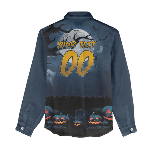 Custom Halloween North Queensland Cowboys Women Casual Shirt Spooky Australia Mascot Rugby