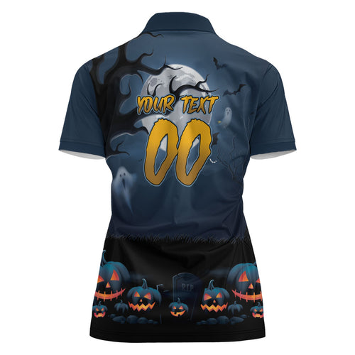 Custom Halloween North Queensland Cowboys Women Polo Shirt Spooky Australia Mascot Rugby