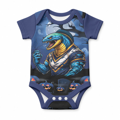 Custom Halloween Parramatta Eels Baby Onesie Spooky Australia Mascot Rugby