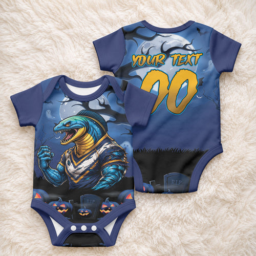 Custom Halloween Parramatta Eels Baby Onesie Spooky Australia Mascot Rugby