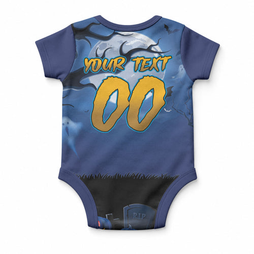 Custom Halloween Parramatta Eels Baby Onesie Spooky Australia Mascot Rugby