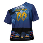 Custom Halloween Parramatta Eels Cross Shoulder Shirt Spooky Australia Mascot Rugby
