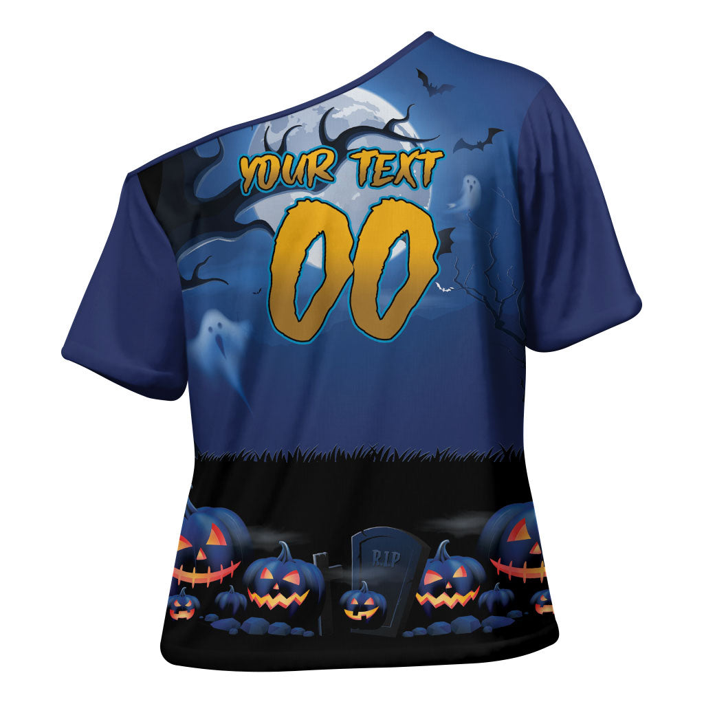 Custom Halloween Parramatta Eels Cross Shoulder Shirt Spooky Australia Mascot Rugby