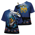 Custom Halloween Parramatta Eels Cross Shoulder Shirt Spooky Australia Mascot Rugby