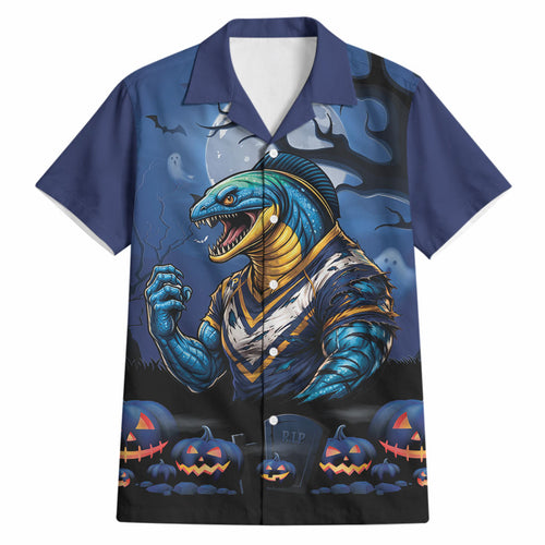 Custom Halloween Parramatta Eels Hawaiian Shirt Spooky Australia Mascot Rugby