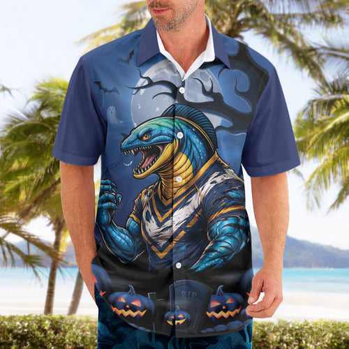 Custom Halloween Parramatta Eels Hawaiian Shirt Spooky Australia Mascot Rugby