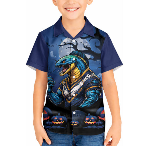 Custom Halloween Parramatta Eels Hawaiian Shirt Spooky Australia Mascot Rugby