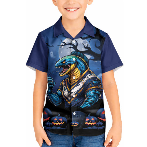 Custom Halloween Parramatta Eels Kid Hawaiian Shirt Spooky Australia Mascot Rugby