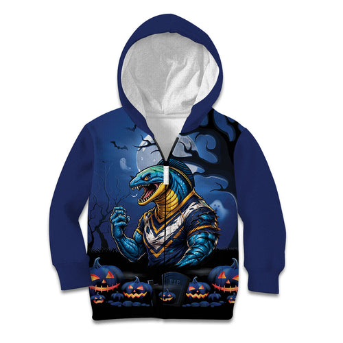 Custom Halloween Parramatta Eels Kid Hoodie Spooky Australia Mascot Rugby