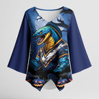 Custom Halloween Parramatta Eels Kimono Sleeve Blouse Spooky Australia Mascot Rugby