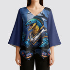 Custom Halloween Parramatta Eels Kimono Sleeve Blouse Spooky Australia Mascot Rugby