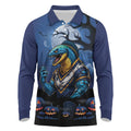 Custom Halloween Parramatta Eels Long Sleeve Polo Shirt Spooky Australia Mascot Rugby