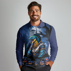 Custom Halloween Parramatta Eels Long Sleeve Polo Shirt Spooky Australia Mascot Rugby