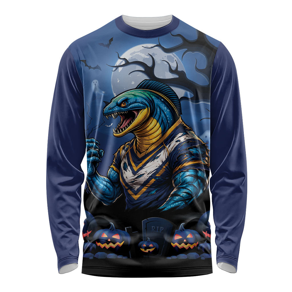 Custom Halloween Parramatta Eels Long Sleeve Shirt Spooky Australia Mascot Rugby