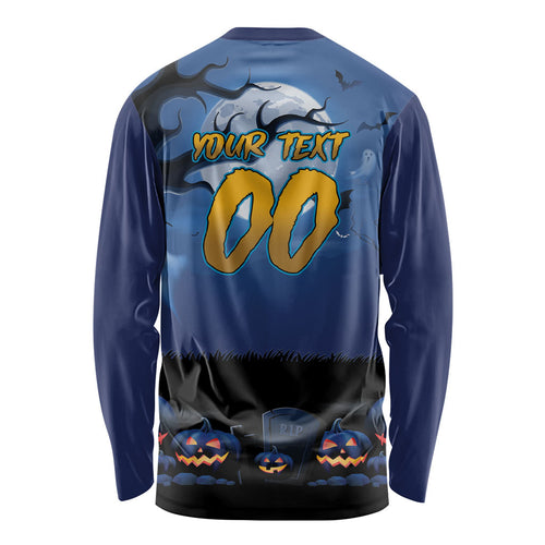 Custom Halloween Parramatta Eels Long Sleeve Shirt Spooky Australia Mascot Rugby