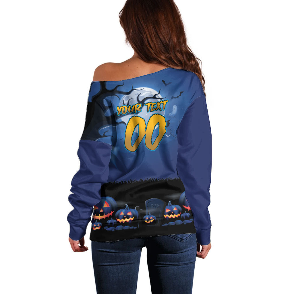 Custom Halloween Parramatta Eels Off Shoulder Sweater Spooky Australia Mascot Rugby