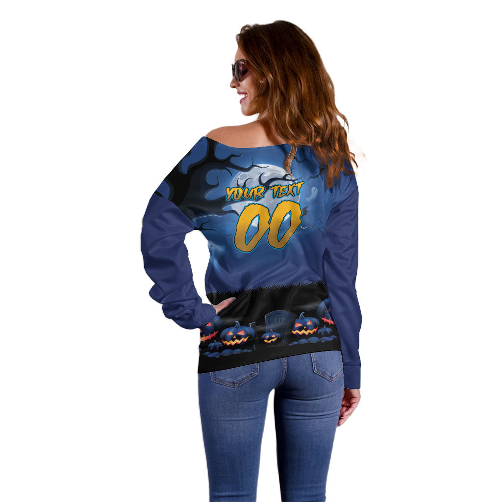 Custom Halloween Parramatta Eels Off Shoulder Sweater Spooky Australia Mascot Rugby