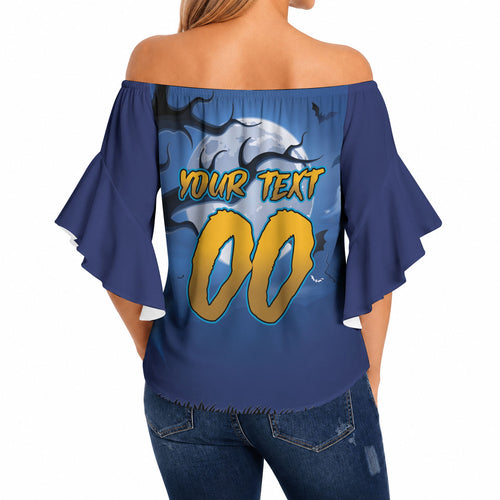 Custom Halloween Parramatta Eels Off Shoulder Wrap Waist Top Spooky Australia Mascot Rugby