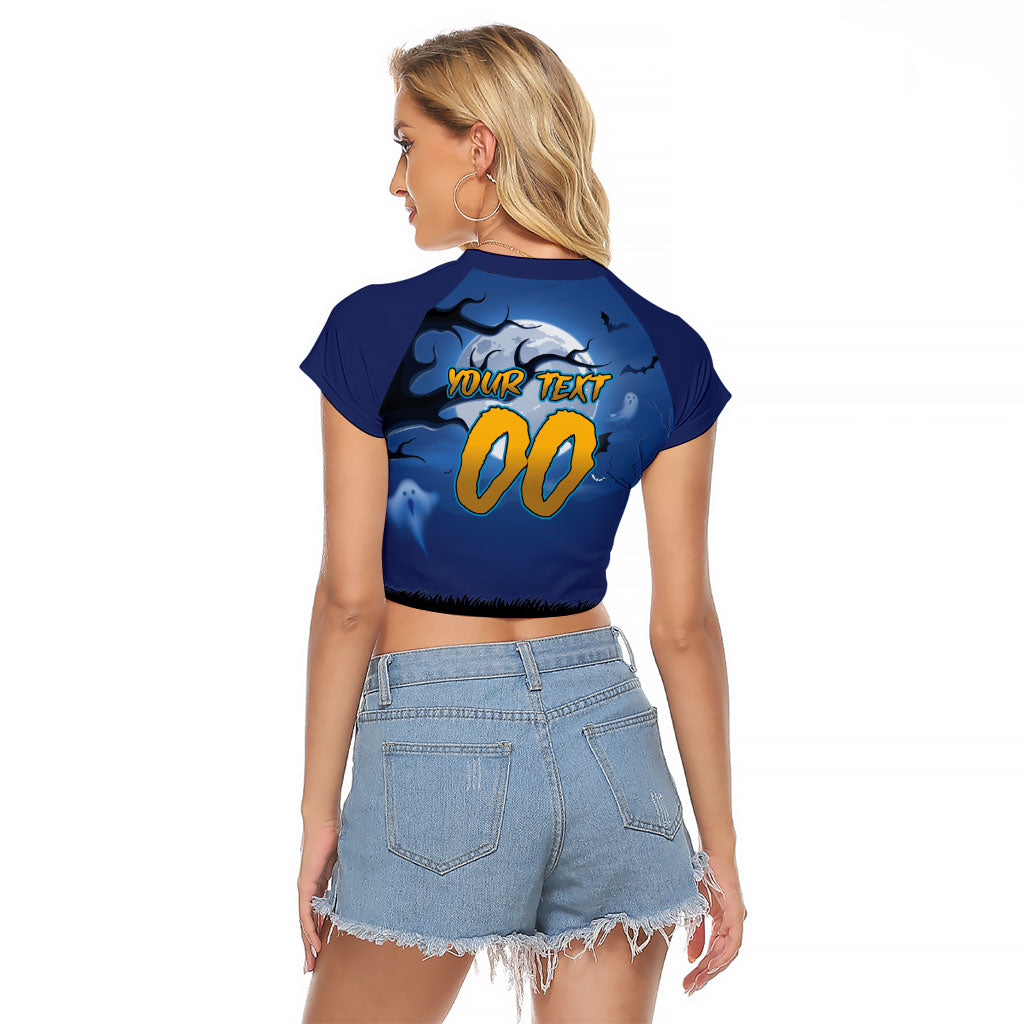 Custom Halloween Parramatta Eels Raglan Cropped T Shirt Spooky Australia Mascot Rugby