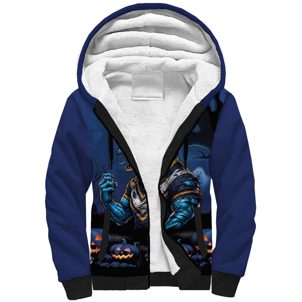 Custom Halloween Parramatta Eels Sherpa Hoodie Spooky Australia Mascot Rugby